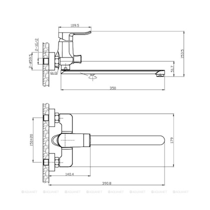 Смеситель для ванны/душа Agger Happy A0421100 с душевым набором Смеситель для ванны/душа Agger Happy A0421100 с душевым набором