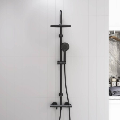 D0710522 New plus, Душевая система с термостатическимванно-душевым смесителем , черный