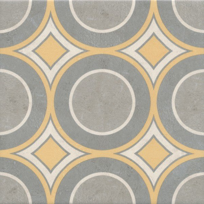 Декор VT\A466\5009 Эрмитаж 7 желтый/оранжевый/серый 20см*20см*6,9мм (1уп/10шт)матовый, шт