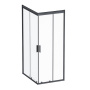 W90G-404-100280-BT Gem душ.ограждение 100х80 прям.,стекло прозрачное, профиль Черный мат.,без поддон