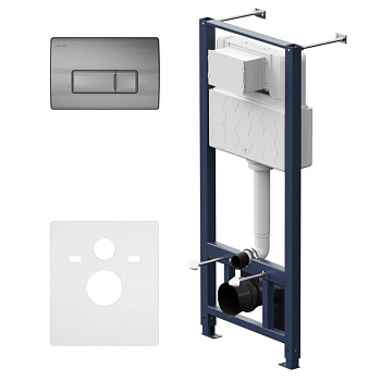 I012704.8031 Pro Инсталляция для подвесного унитаза с пневматич. клавишей Pro M пластик, мат никель