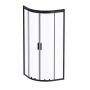 W90G-401-080BT Душевое ограждение Gem 1/4 Rond 80x80 стекло прозрачное, профиль Черный матовый, без