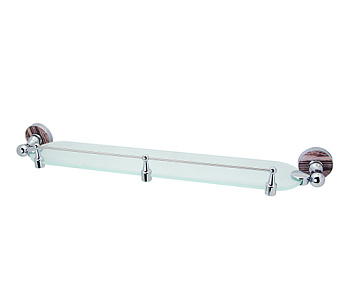 Полка стеклянная Regen с бортиком, 61х6х11,7 см, хром,  K-6944