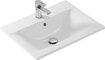 Тонкая раковина Ontario с отверстием под смеситель, размером 60 см