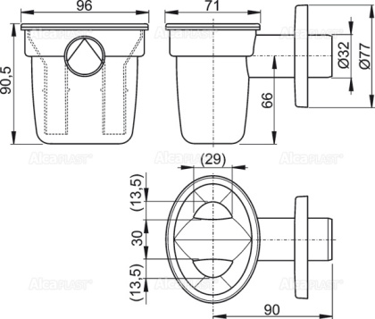 Воронка с сифоном для сбора конденсата DN32