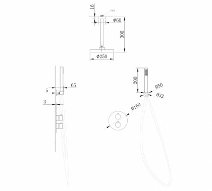 Душевая система ABBER Wasser Kreis AF8121B скрытого монтажа без излива, черная матовая Душевая система ABBER Wasser Kreis AF8121B скрытого монтажа без излива, черная матовая