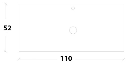 Столешница стекло 110см прямая ЗОЛОТО поталь