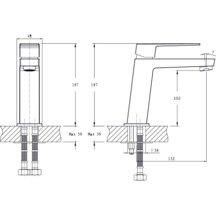 Смеситель для умывальника RUSH Thira (TR3625-11) Смеситель для умывальника RUSH Thira (TR3625-11)