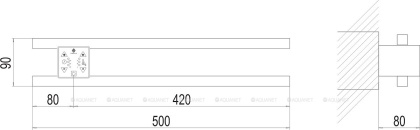 Полотенцесушитель Terminus Полка Электро П2 ПРОФ 500х90