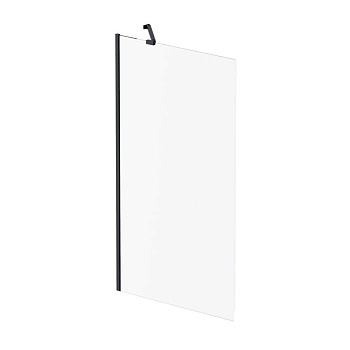 W90BS-080-140BT Gem шторка на борт ванны 80х140, фиксированная, Черный, стекло прозрачное