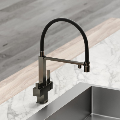 Смеситель для кухни SANCOS Moro с возможностью подключения фильтра для воды, цвет вороненая сталь, арт. SC4006GG