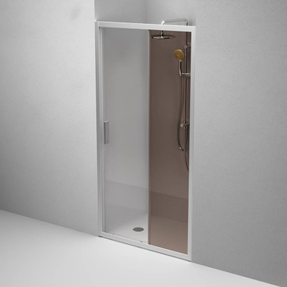 W90G-100-1-195MBr Gem Solo Дверь душевая 100х195, стекло бронзовое, профиль матовый Хром