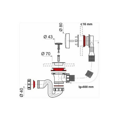 Слив-перелив Cersanit ZP-SY1000004 click-clack