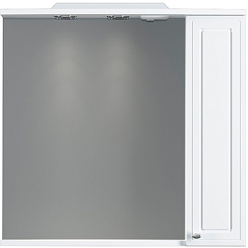 Зеркальный шкаф Palace One с подсветкой правый, 75х75х19 см, белый, M41MPR0751WG