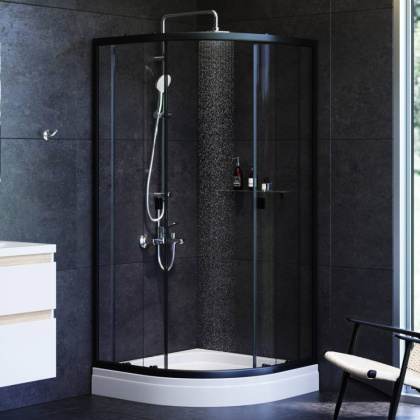 W88G-205-090BT64 X-Joy Twin Slide,  Душевое ограждение без  поддона, 90x90, профиль Черный