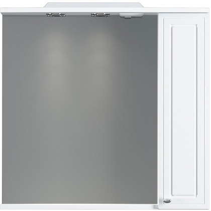 Зеркальный шкаф Palace One с подсветкой правый, 75х75х19 см, белый, M41MPR0751WG