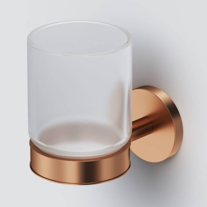 Стеклянный стакан с настенным держателем, розовое золото A85A34344
