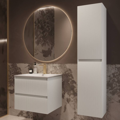 База под раковину Welle 600 подвесная, 2 выкатных ящика soft-close, M.White