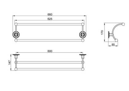 Полотенцедержатель двойной Timo Nelson 150056/00 chrome