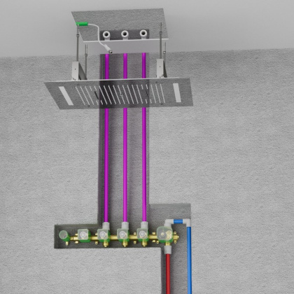 Душевая система Timo Petruma SX-5229/03SM скрытого монтажа с термостатом, черная матовая