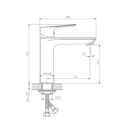 Смеситель Rossinka RS27-13 для раковины Смеситель Rossinka RS27-13 для раковины