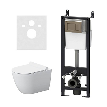 DX22.IS10151.1700 Инсталляция с клавишей глянец. Хром с подвесным унитазом Apollo безободк с сид м/лифт