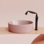 Умывальник чаша накладная круглая (цвет Розовый Матовый) Element 360*360*115мм