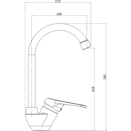 OneLife P11-001cr полимерный смеситель для кухни, хром