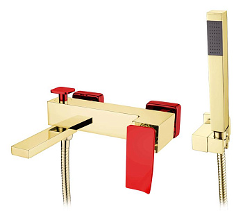 Смеситель для ванны Q GoldRed.2_Комплект