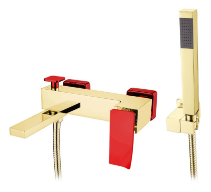 Смеситель для ванны Q GoldRed.2_Комплект