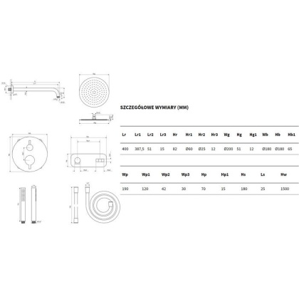 Система для душа скрытого монтажа EXCELLENT Frost AREX.4400CR (хром)
