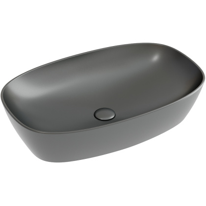 Умывальник чаша накладная овальная (цвет Темный Антрацит Матовый) Element 600*380*138мм