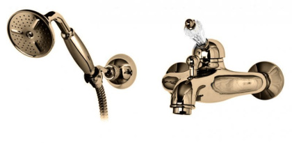 VINTAGE-VDM-03/24-Sw Смеситель для ванны и душа однорычажный с ручным душем, исполнение золото VINTAGE-VDM-03/24-Sw Смеситель для ванны и душа однорычажный с ручным душем, исполнение золото