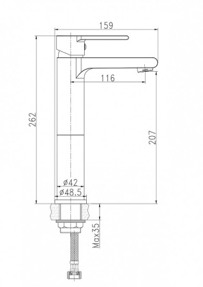 Смеситель для раковины высокий BRASKO однорычажный клик клак 63024