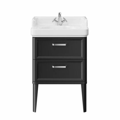 PO.M.60.2\BLK Тумба POMPEI напольная с 2 ящиками 60, черная глянцевая PO.M.60.2\BLK Тумба POMPEI напольная с 2 ящиками 60, черная глянцевая