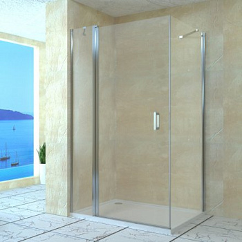 Душевой уголок RGW LE-44, 06124422-11, 120 х 120 x 195 см, дверь распашная, стекло прозрачное, хром