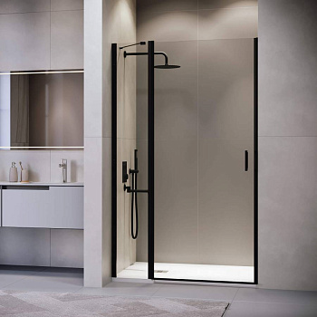 Душевая дверь 120*195 RGW LE-004-B Чёрный/Прозрачное/6 мм