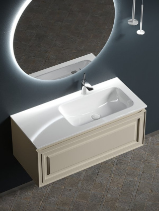 Тумба подвесная SANCOS Very 995х445х406, c одним  ящиком оснащенным доводчиками, правая , Beige Soft , арт.VR100RCE Тумба подвесная SANCOS Very 995х445х406, c одним  ящиком оснащенным доводчиками, правая , Beige Soft , арт.VR100RCE