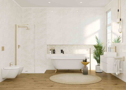 Вставка Murano Vetro A Beige W\DEC M 25x75 NR Glossy 1 Вставка Murano Vetro A Beige W\DEC M 25x75 NR Glossy 1