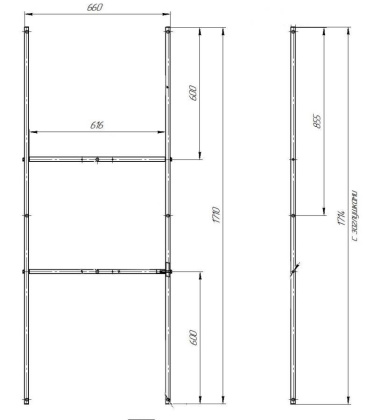 Каркас для ванны 175-180х70 см Creto K17518070 черный Каркас для ванны 175-180х70 см Creto K17518070 черный