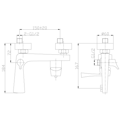 Смеситель Rossinka RS34-31 для ванны Смеситель Rossinka RS34-31 для ванны