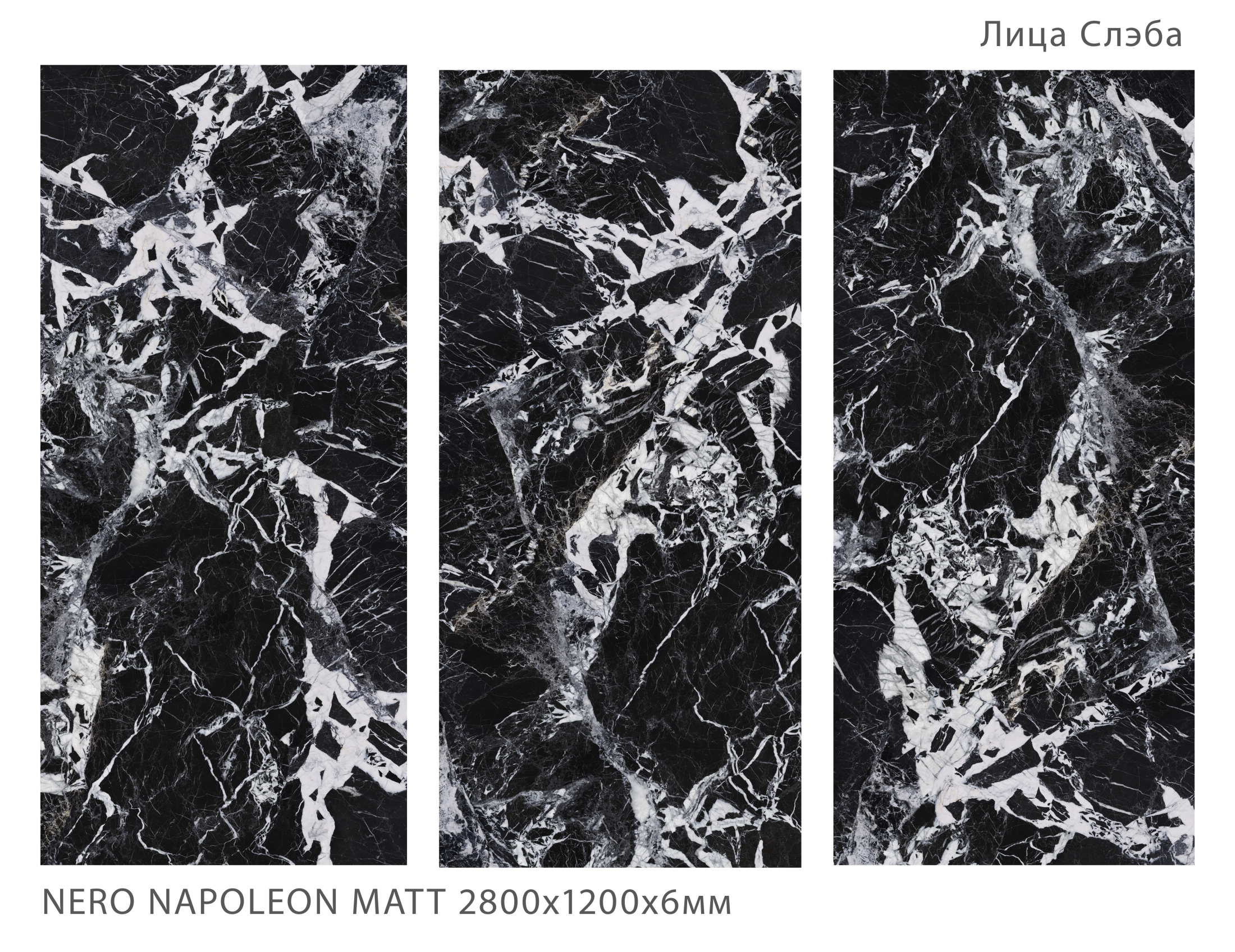 Керамогранит NERO NAPOLEON 2800х1200х6мм MATT