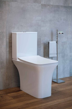 Унитаз-компакт безободковый Creto Cer C2 1002-002Cer-C2W с быстросъёмной крышкой-сиденьем микролифт Slim (арматура Geberit)