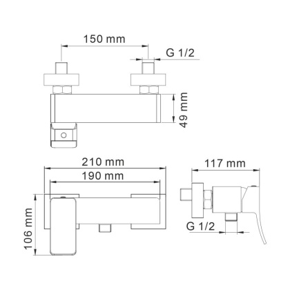 Aller 1062 Смеситель для душа Wasserkraft