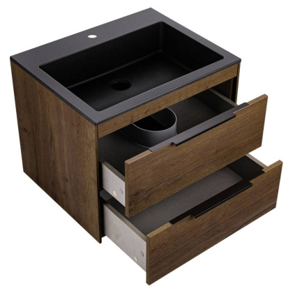 База под раковину Chiara 2D 600 подвесная, 2 выкатных ящика soft-close, T.Oak База под раковину Chiara 2D 600 подвесная, 2 выкатных ящика soft-close, T.Oak