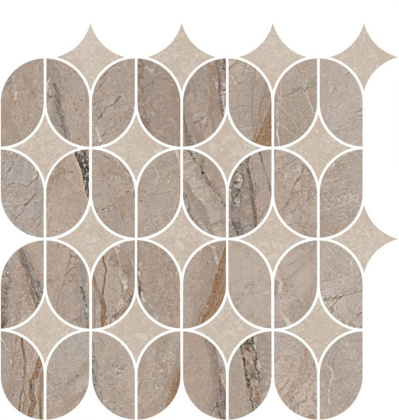 Декор Ифран наборный бежевый светлый глянцевый обрезной 30x32,5x0,9