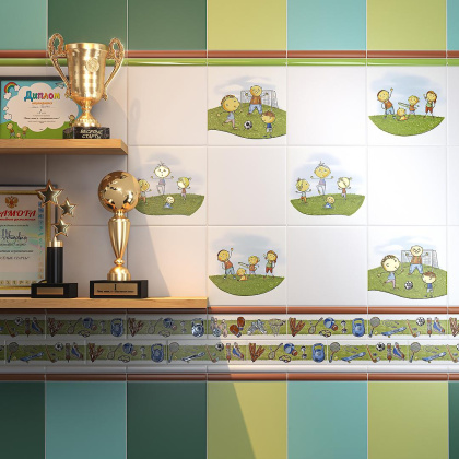 Бордюр OS\A255\5009 Весёлые старты Белый (20см*6,3см*6,9мм) (32шт/0,403м2) ., шт