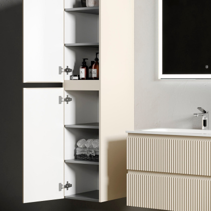 Шкаф-пенал SANCOS Snob R подвесной Beige Soft, 350х350х1650 мм, арт. PSNR35CE