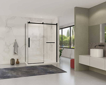 Душевой уголок Como Soft VSR-1CS1015CLB, 1500*1000, черный, стекло прозрачное