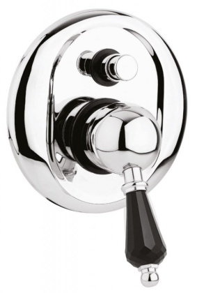 VINTAGE-VDIM-03/24-Sw Встраиваемый однорычажный смеситель для душа с переключателем, золото, ручка Swarovski